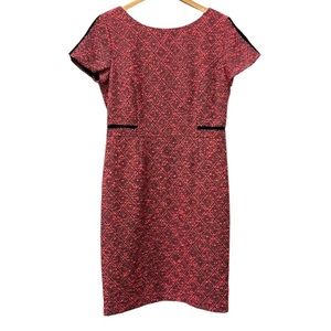 Antonio Melani Pink Black Tweed Loryanne Short Sleeve Sheath Dress Size 12